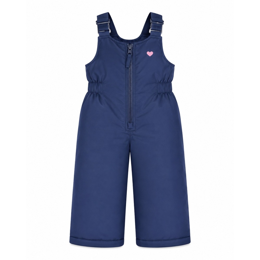 OshKosh BGosh Toddler 12M Snow Bibs Navy Blue Insulated Heart Winter Ski